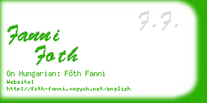 fanni foth business card